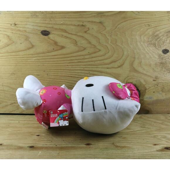 New Hello Kitty Plush Large Multicolor White Pink Jumper With Bow 18" - Picture 5 of 6